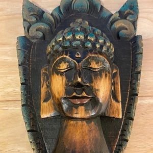Hand Carved Wooden Buddha Decor
